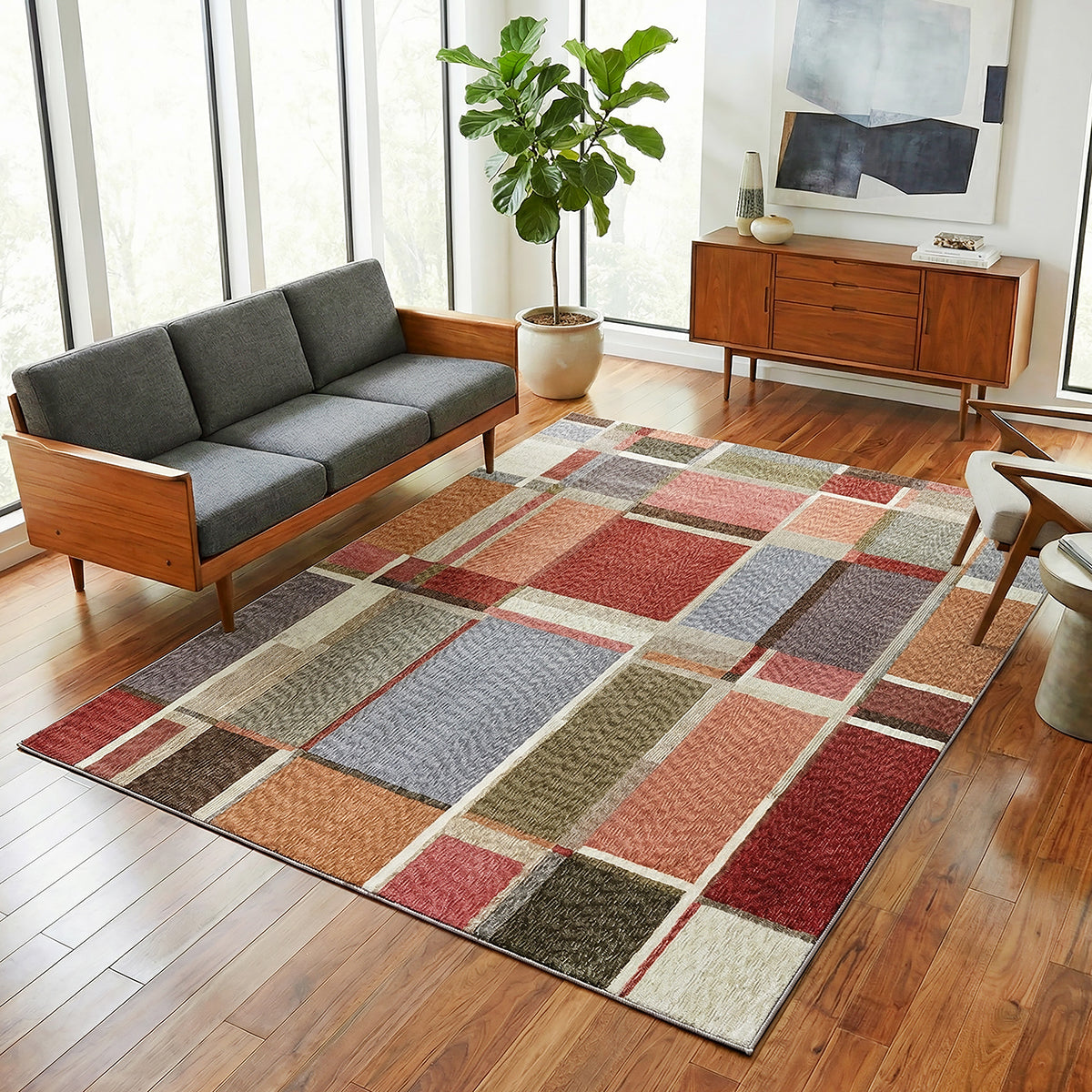 Mondrian Mosaic Colour Block Rug