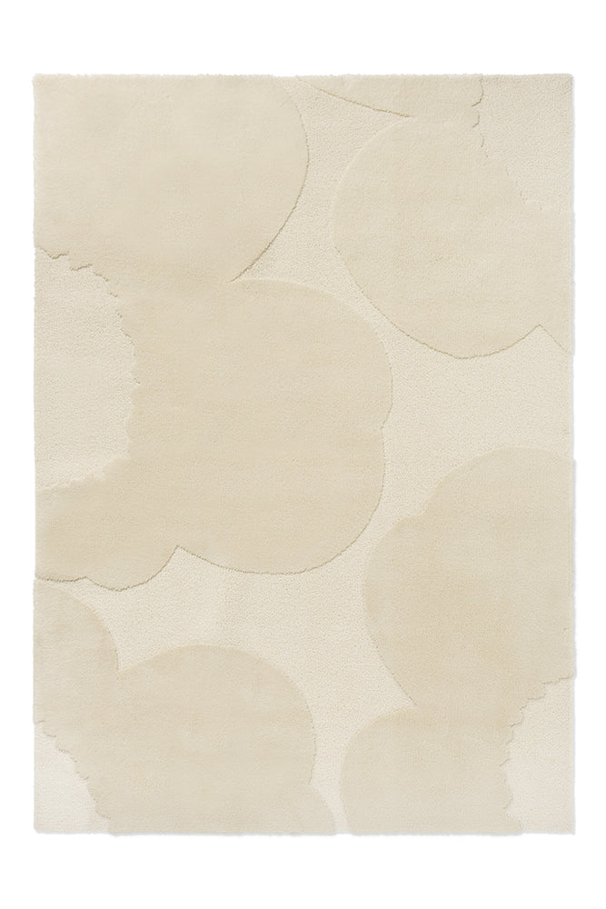 Marimekko Iso Unikko Ivory Floral Wool Rug with oversized Unikko flower design