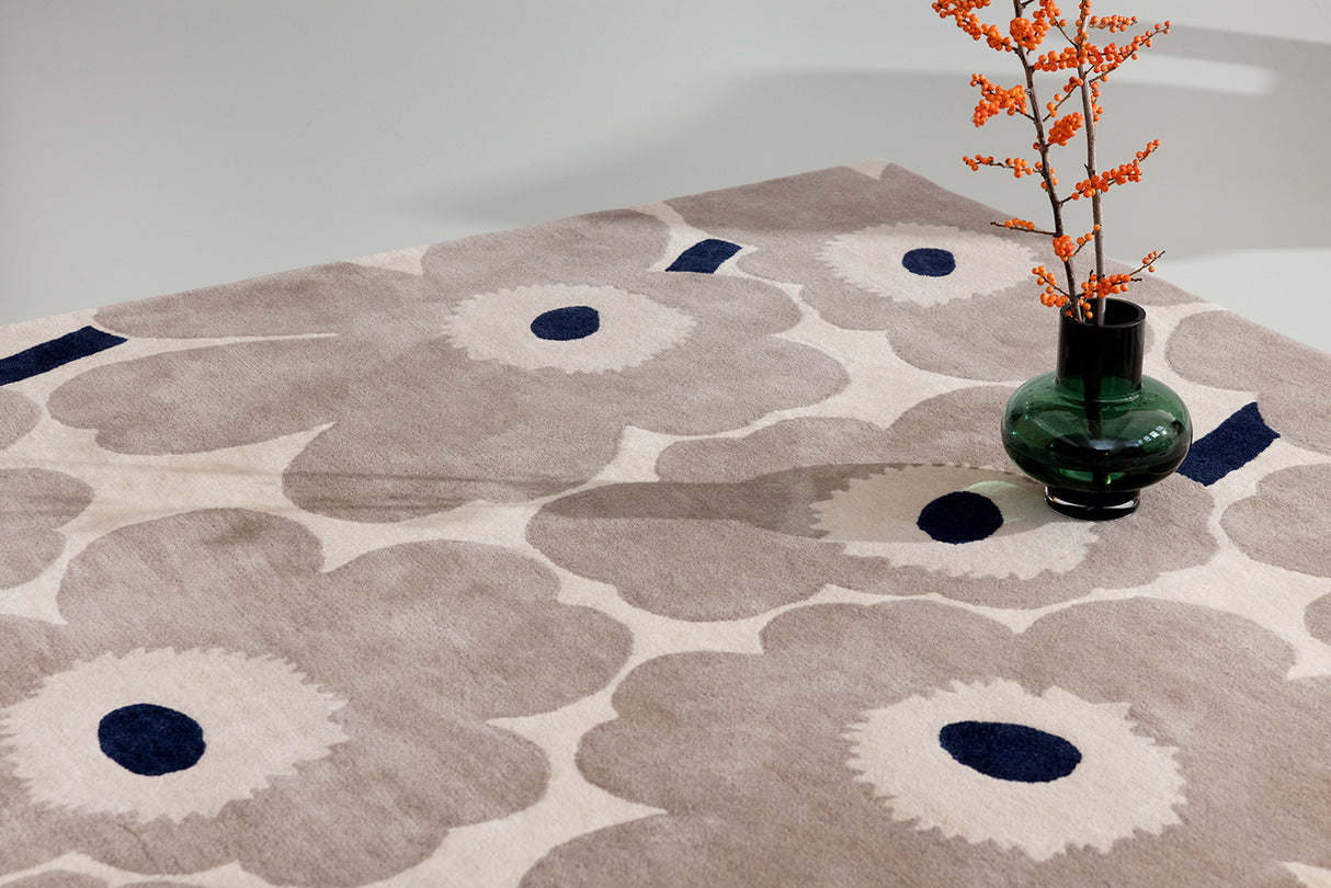 Marimekko Unikko Fawn Beige Floral Wool Rug