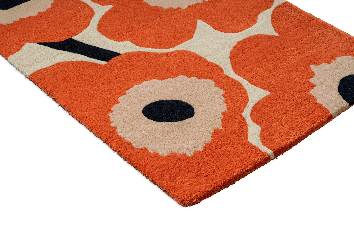 Marimekko Unikko Cinnabar Orange Wool Rug