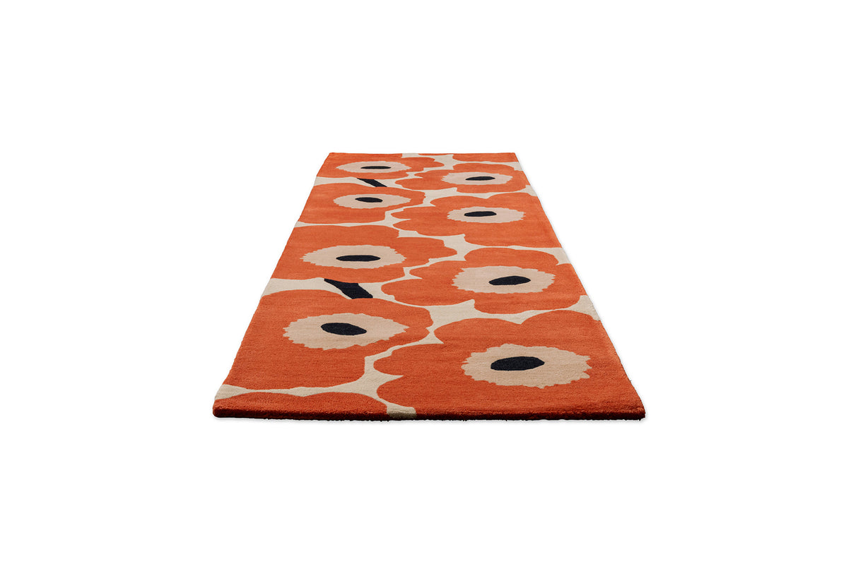 Marimekko Unikko Cinnabar Orange Wool Rug