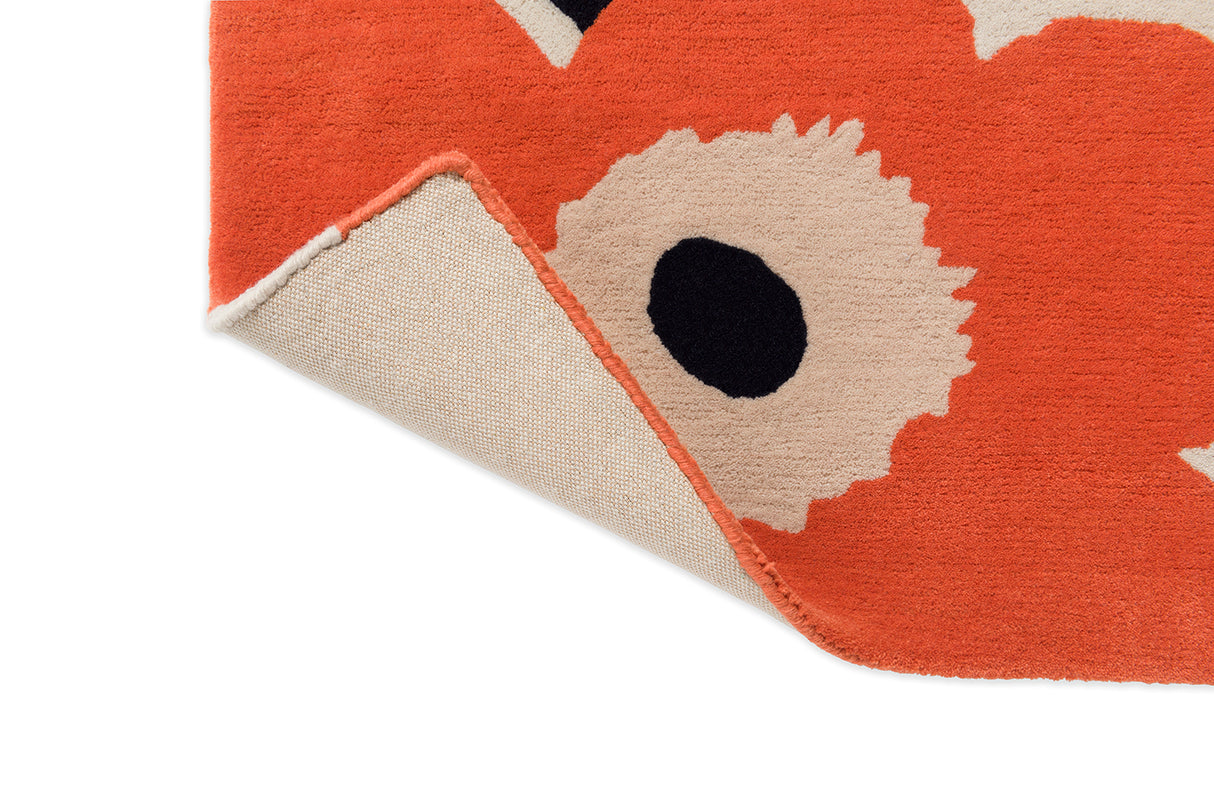 Marimekko Unikko Cinnabar Orange Wool Rug
