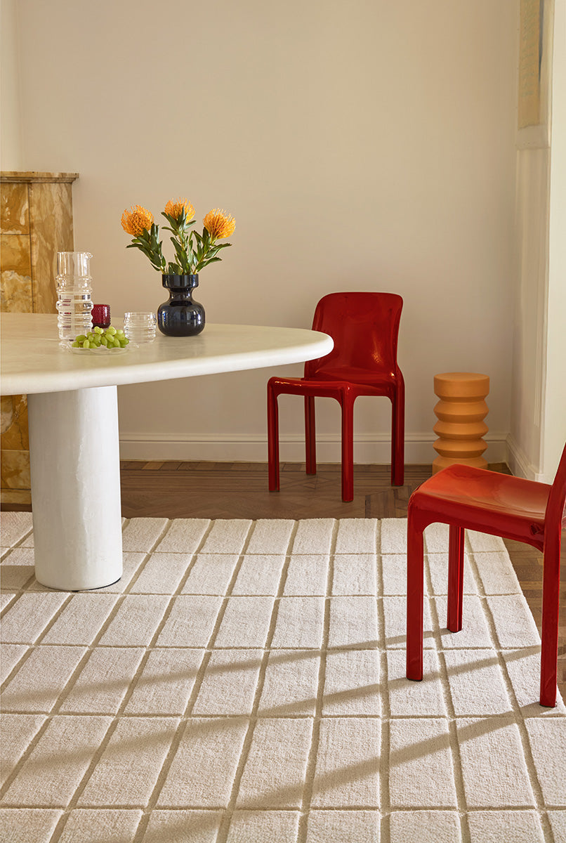 Marimekko Ivory Grid Wool Rug