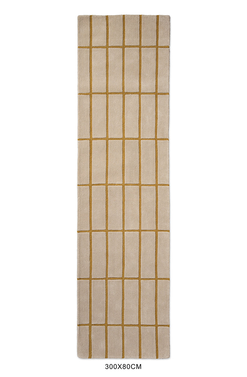 Marimekko Golden Bronze Grid Wool Rug