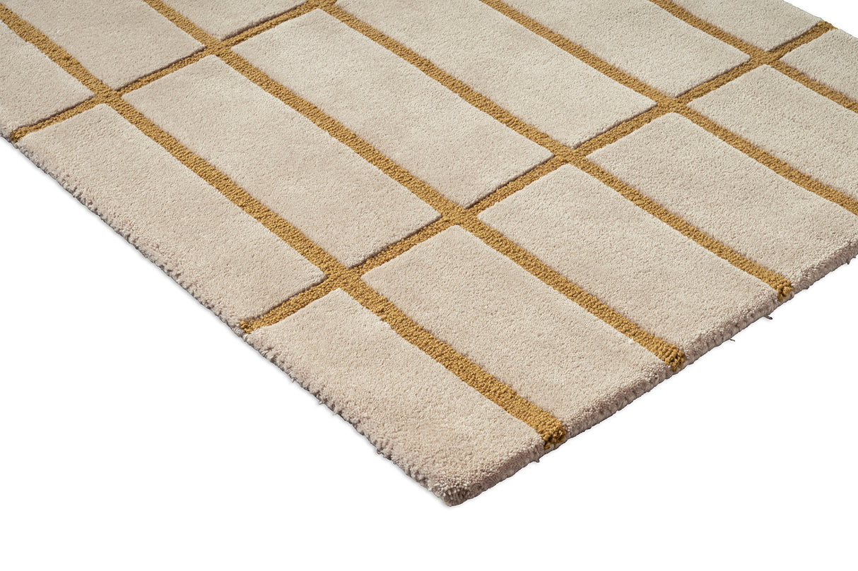 Marimekko Golden Bronze Grid Wool Rug