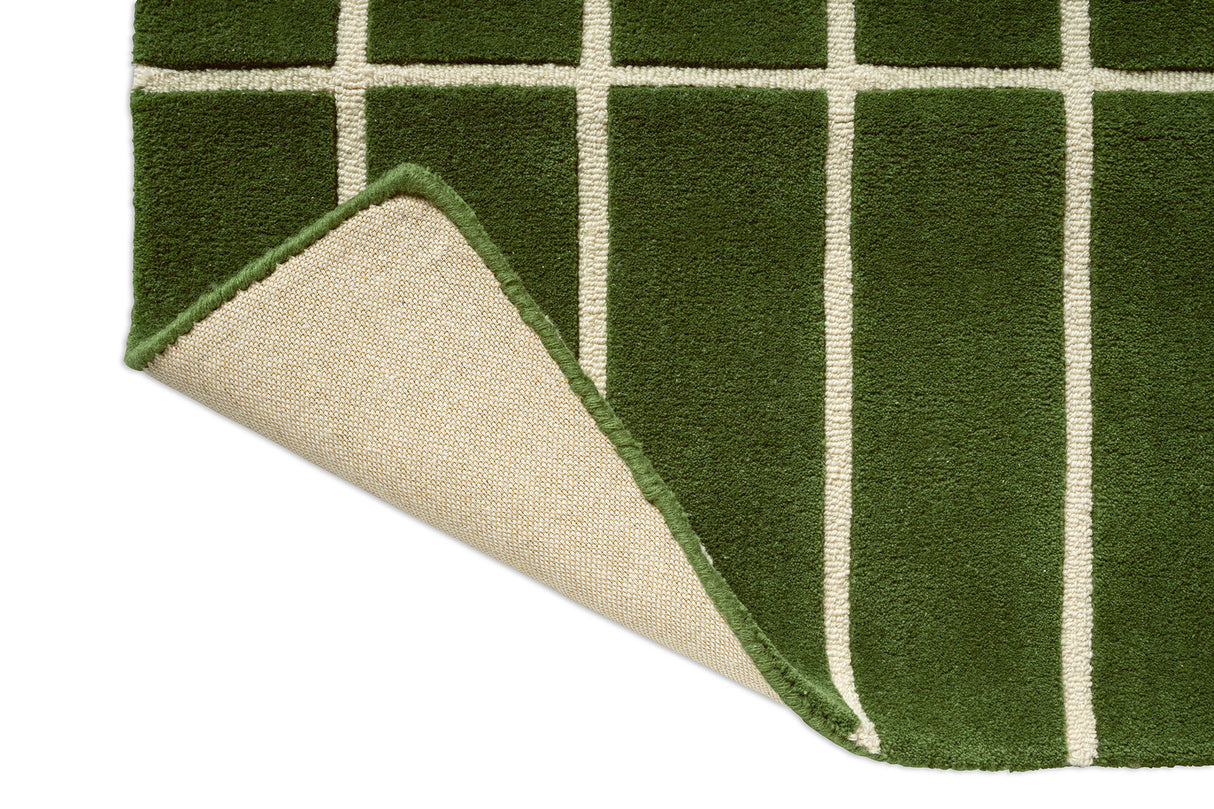 Marimekko Tiiliskivi Forest Green Grid Wool Rug