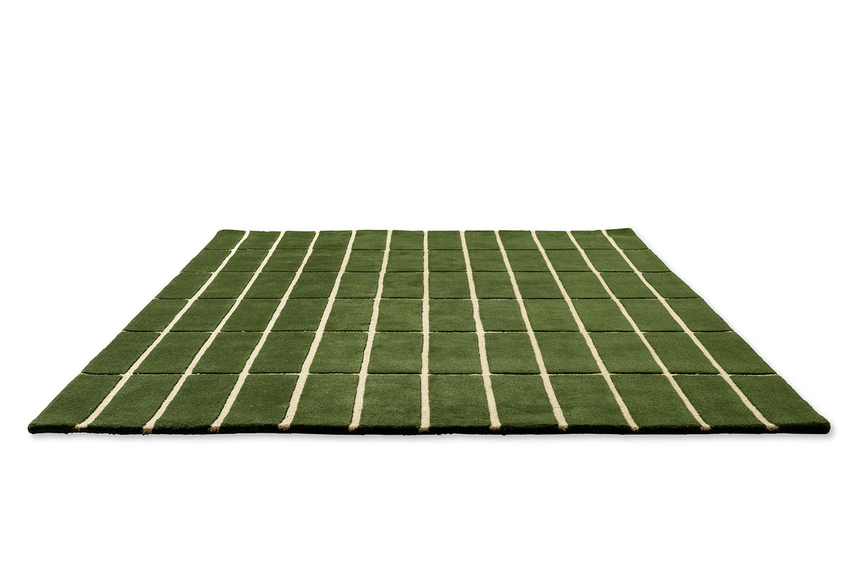 Marimekko Tiiliskivi Forest Green Grid Wool Rug