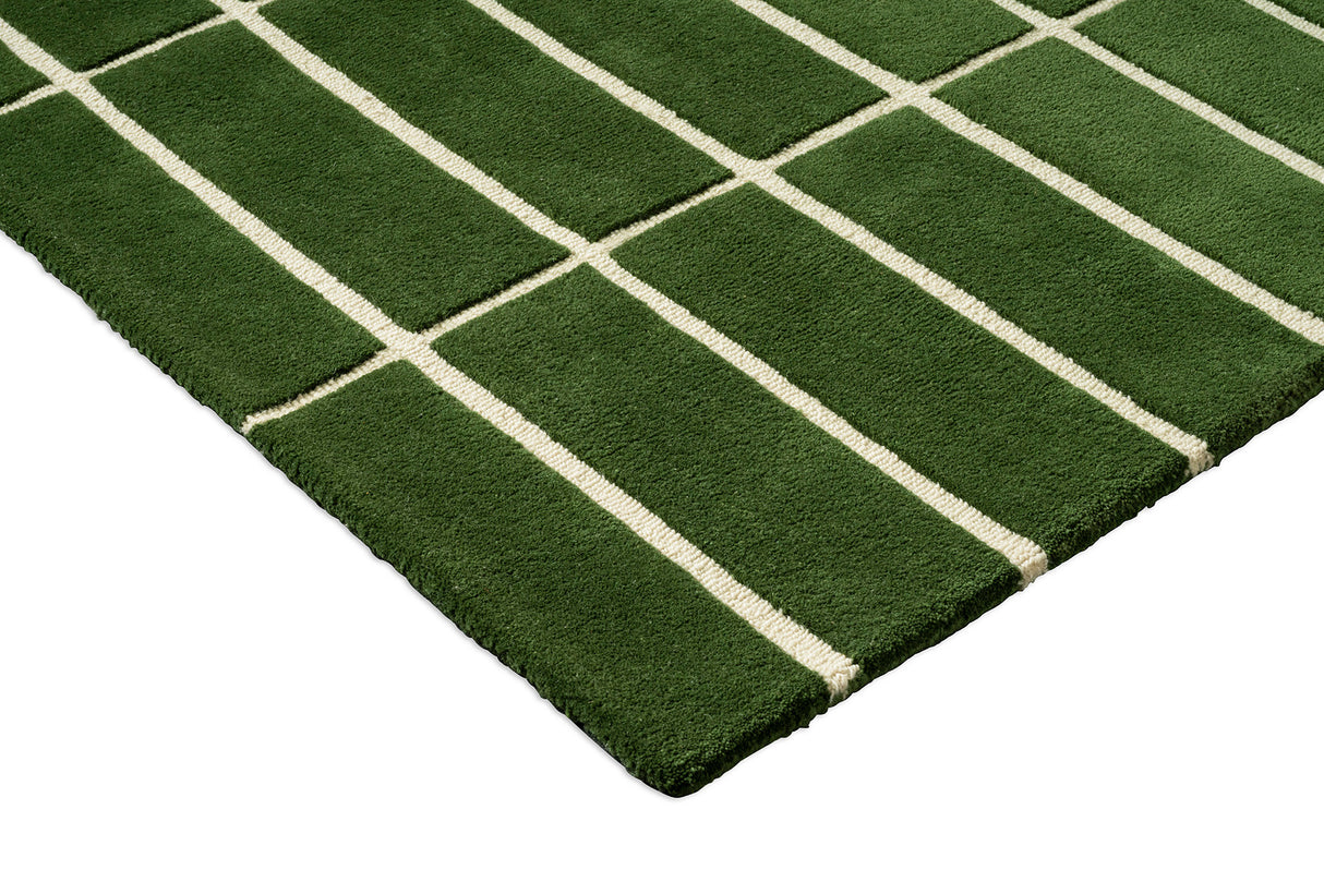 Marimekko Tiiliskivi Forest Green Grid Wool Rug