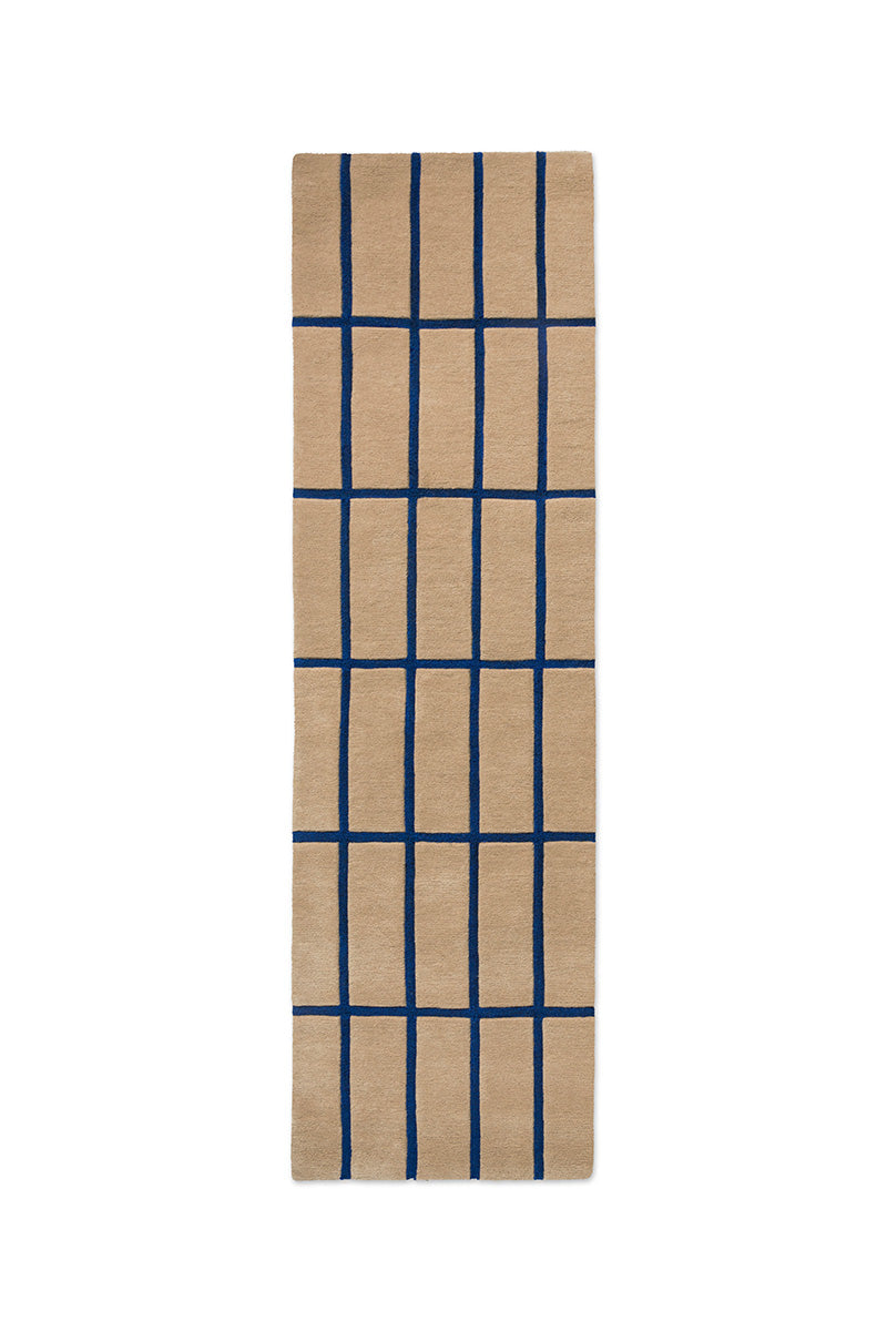 Marimekko Cobalt Blue Grid Wool Rug