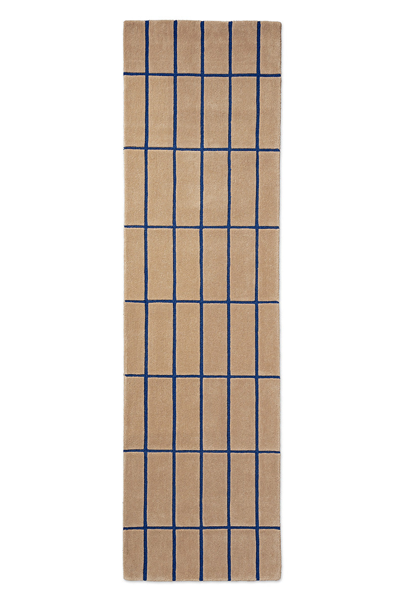 Marimekko Cobalt Blue Grid Wool Rug