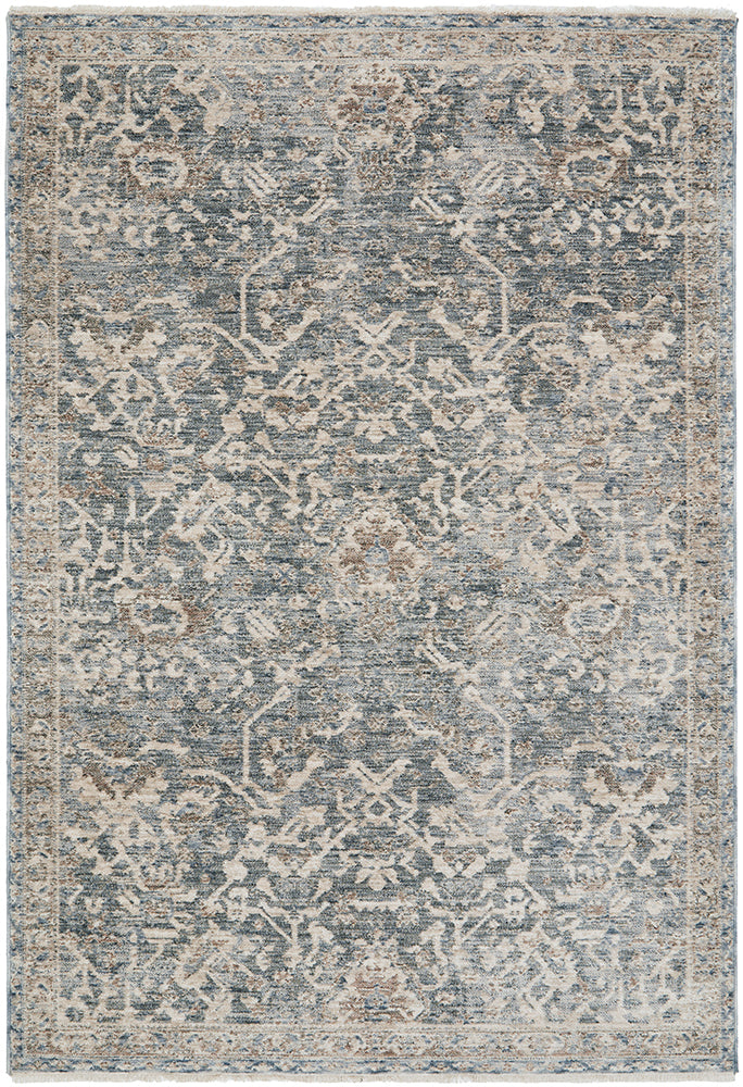 Alba Blue Fringed Rug