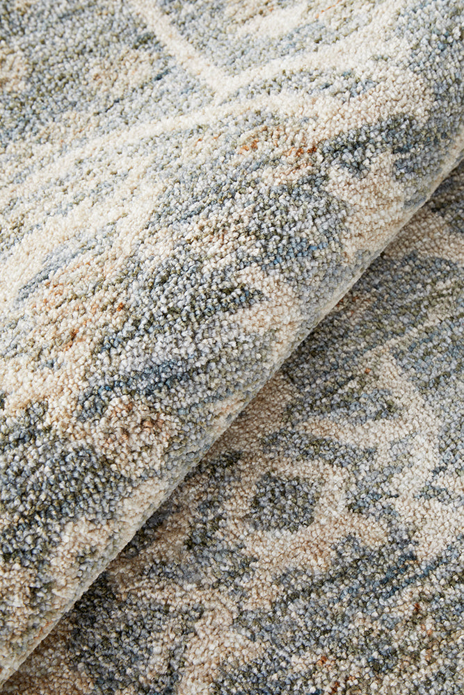 Alba Blue Fringed Rug