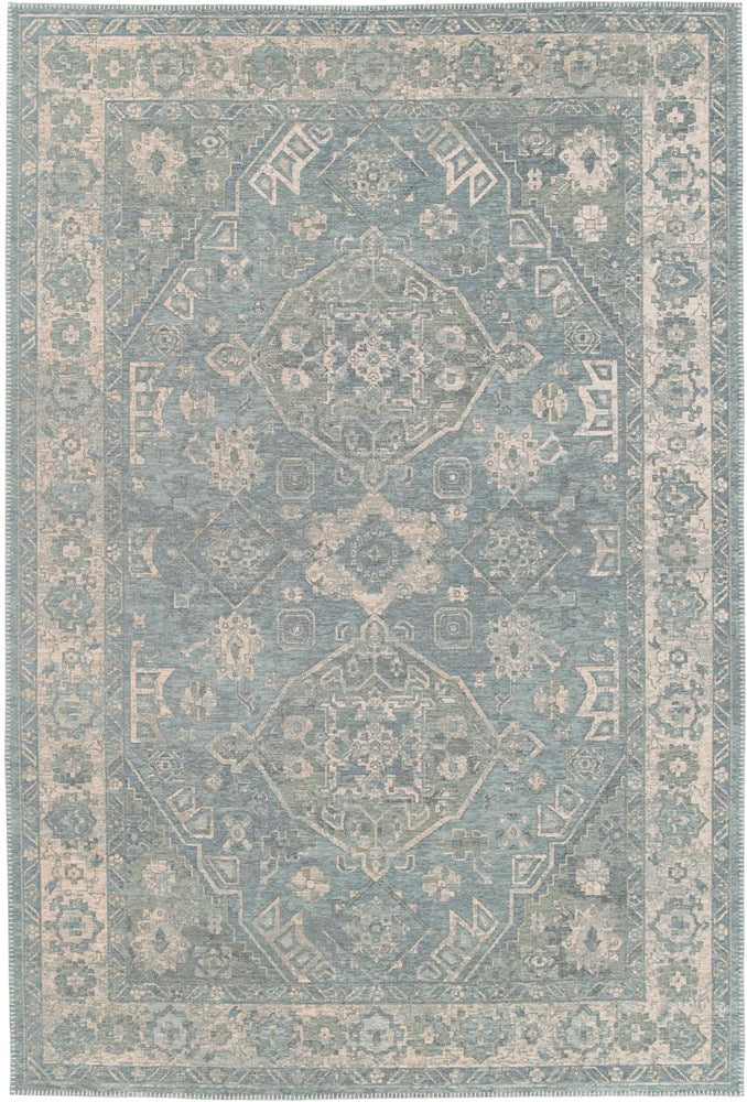 Camila Medallion Dusty Blue Outdoor Rug