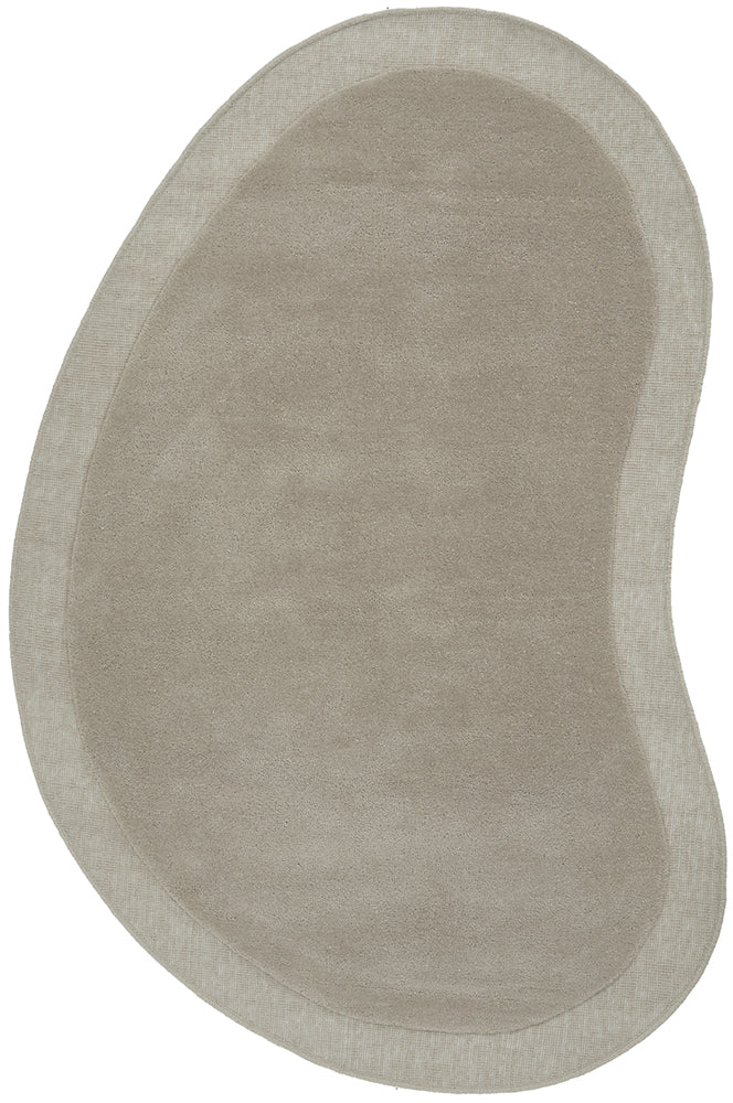 Latte Curved Woollen Rug