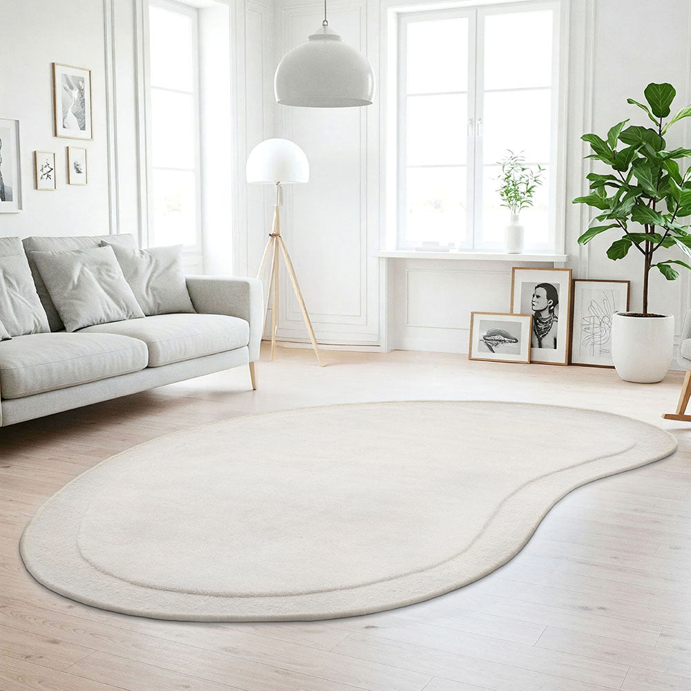 Linen Curved Woollen Rug