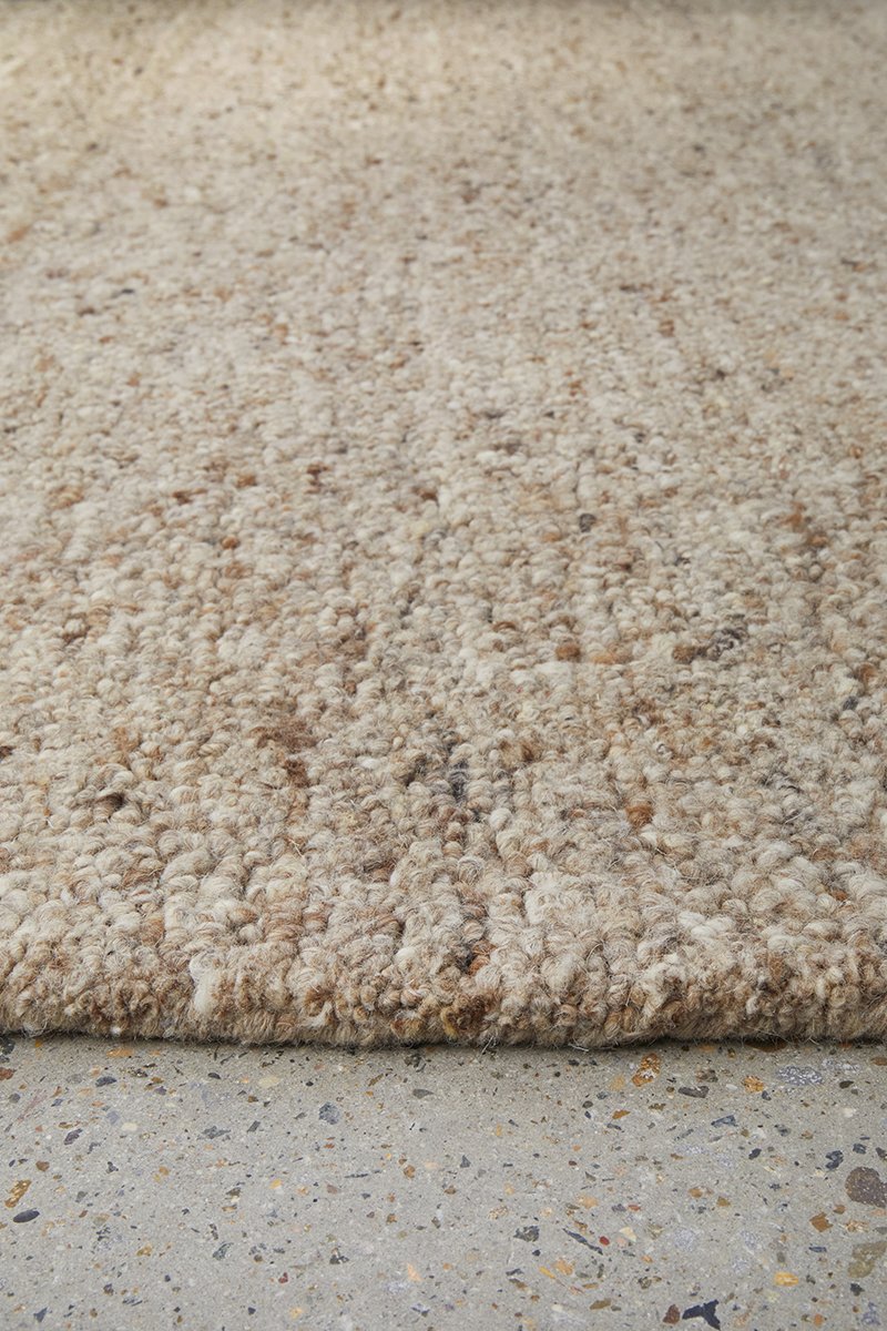 Oatmeal Pebble Textured Wool Rug