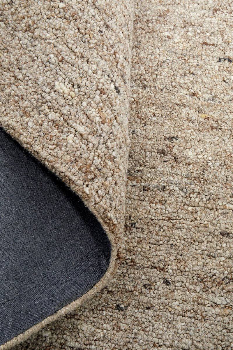 Oatmeal Pebble Textured Wool Rug