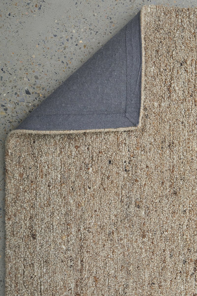Oatmeal Pebble Textured Wool Rug