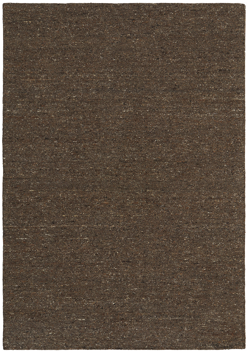Cocoa Brown Pebble Textured Wool Rug
