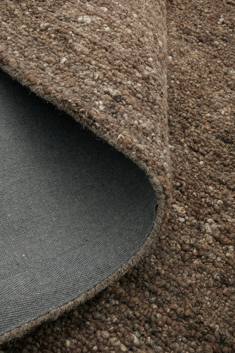 Cocoa Brown Pebble Textured Wool Rug
