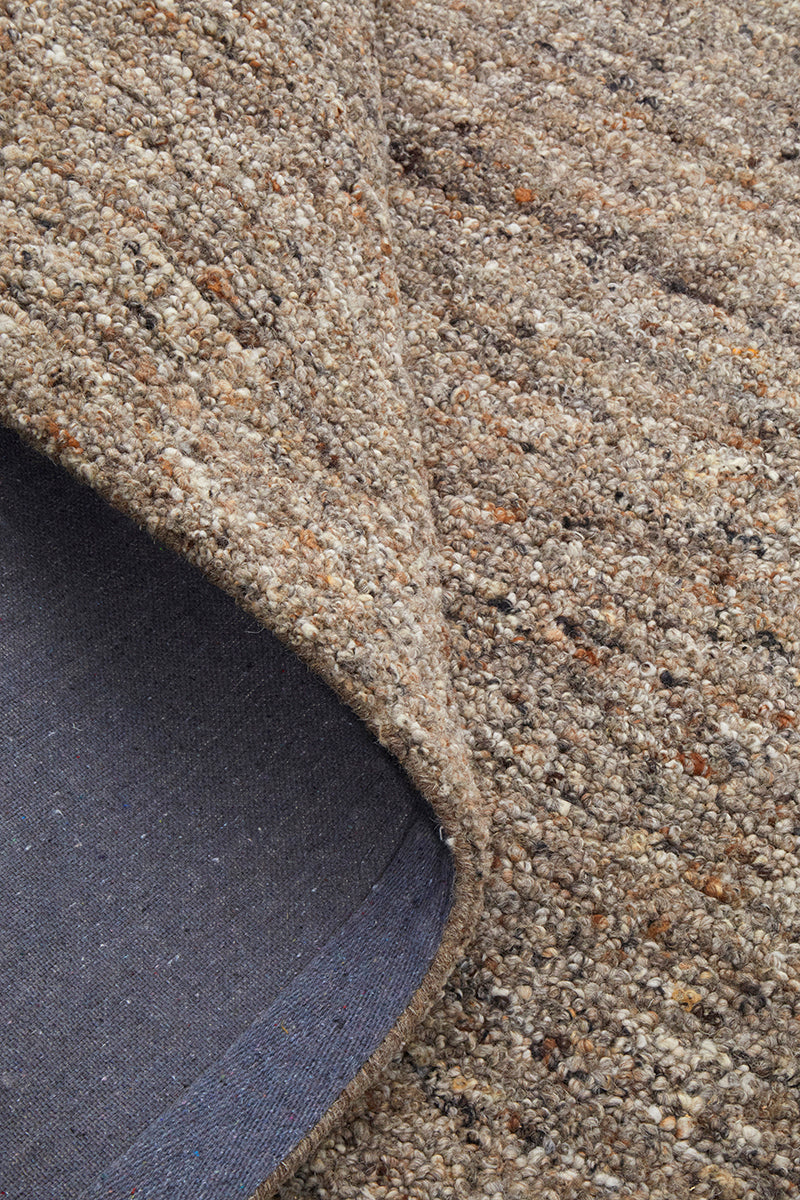 Driftwood Greige Pebble Textured Wool Rug