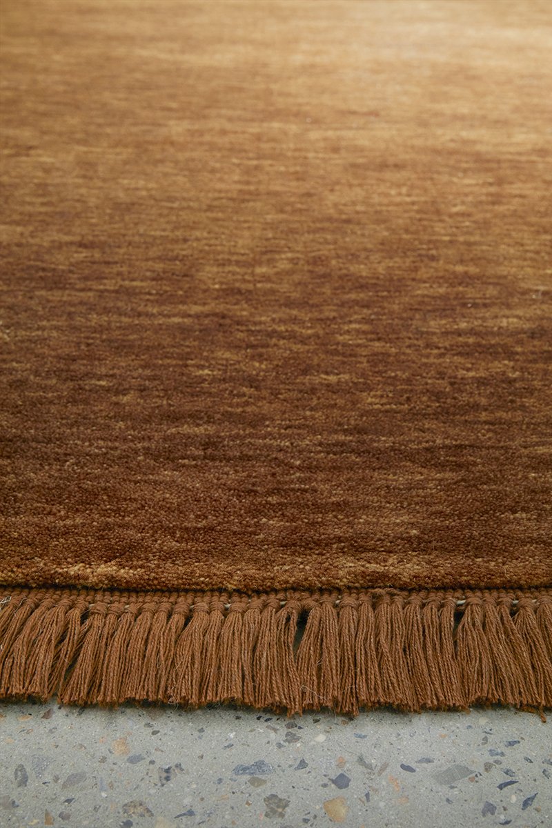 Hand-Loomed Caramel Tassel Wool Rug