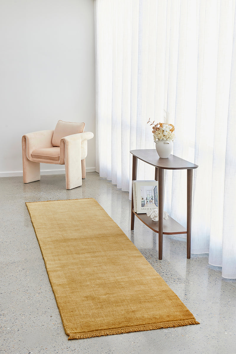 Hand-Loomed Honey Tassel Wool Rug