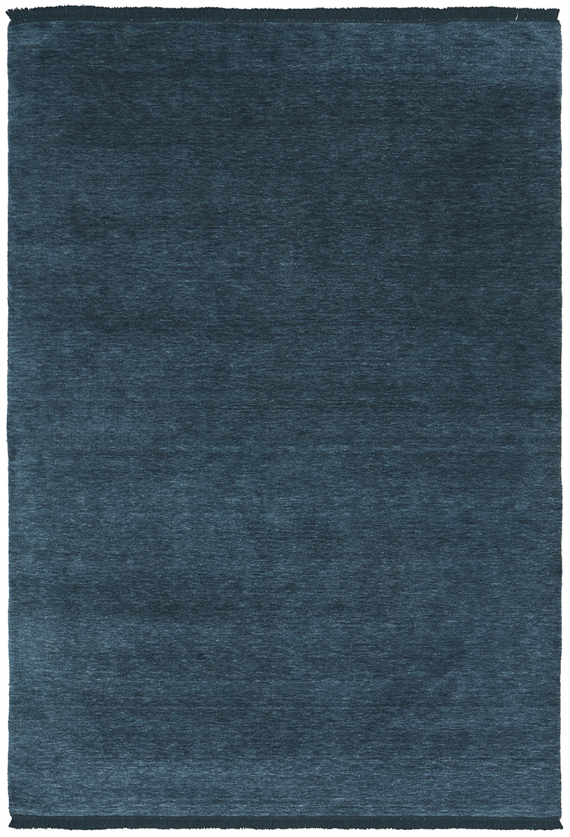 Hand-Loomed Navy Tassel Wool Rug