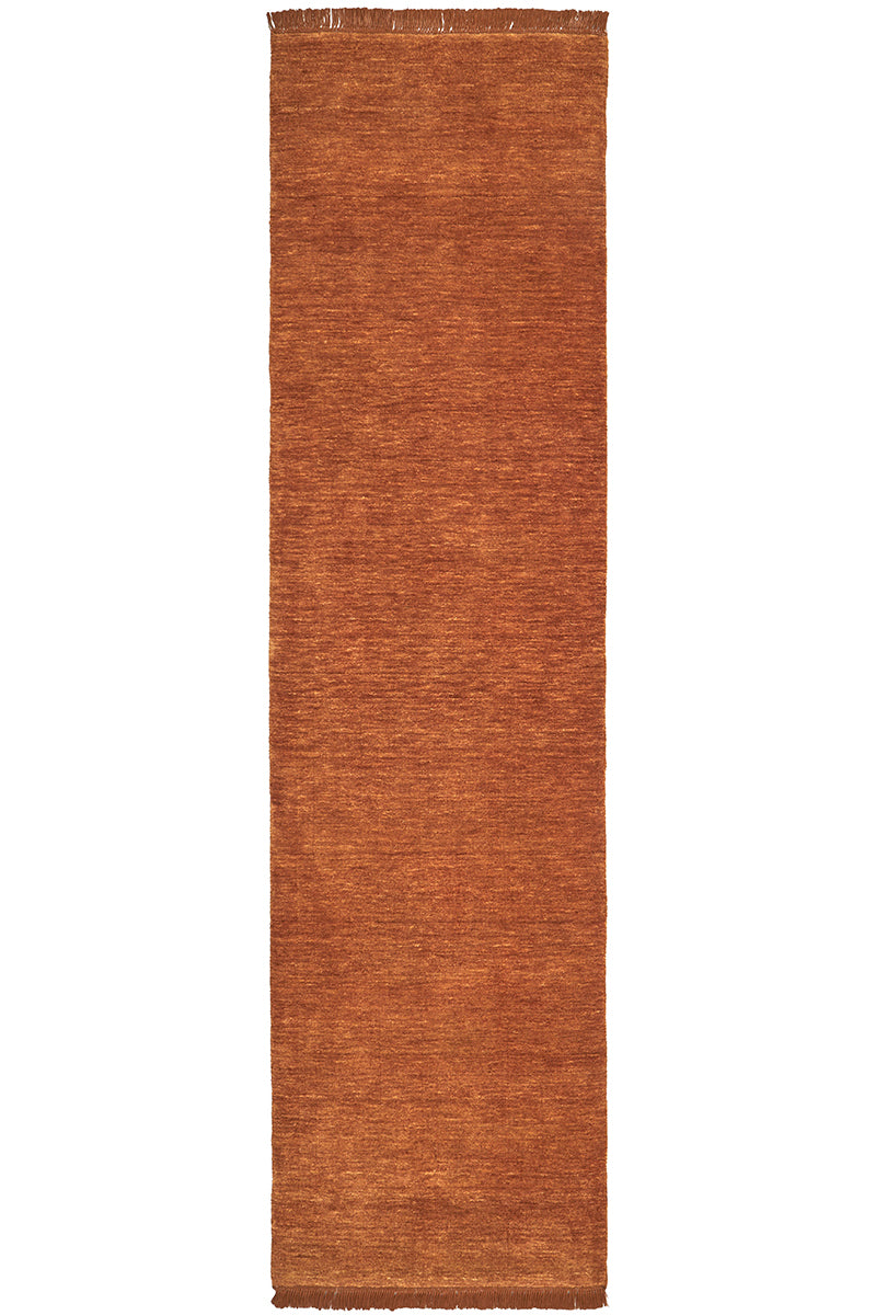 Hand-Loomed Terracotta Tassel Wool Rug