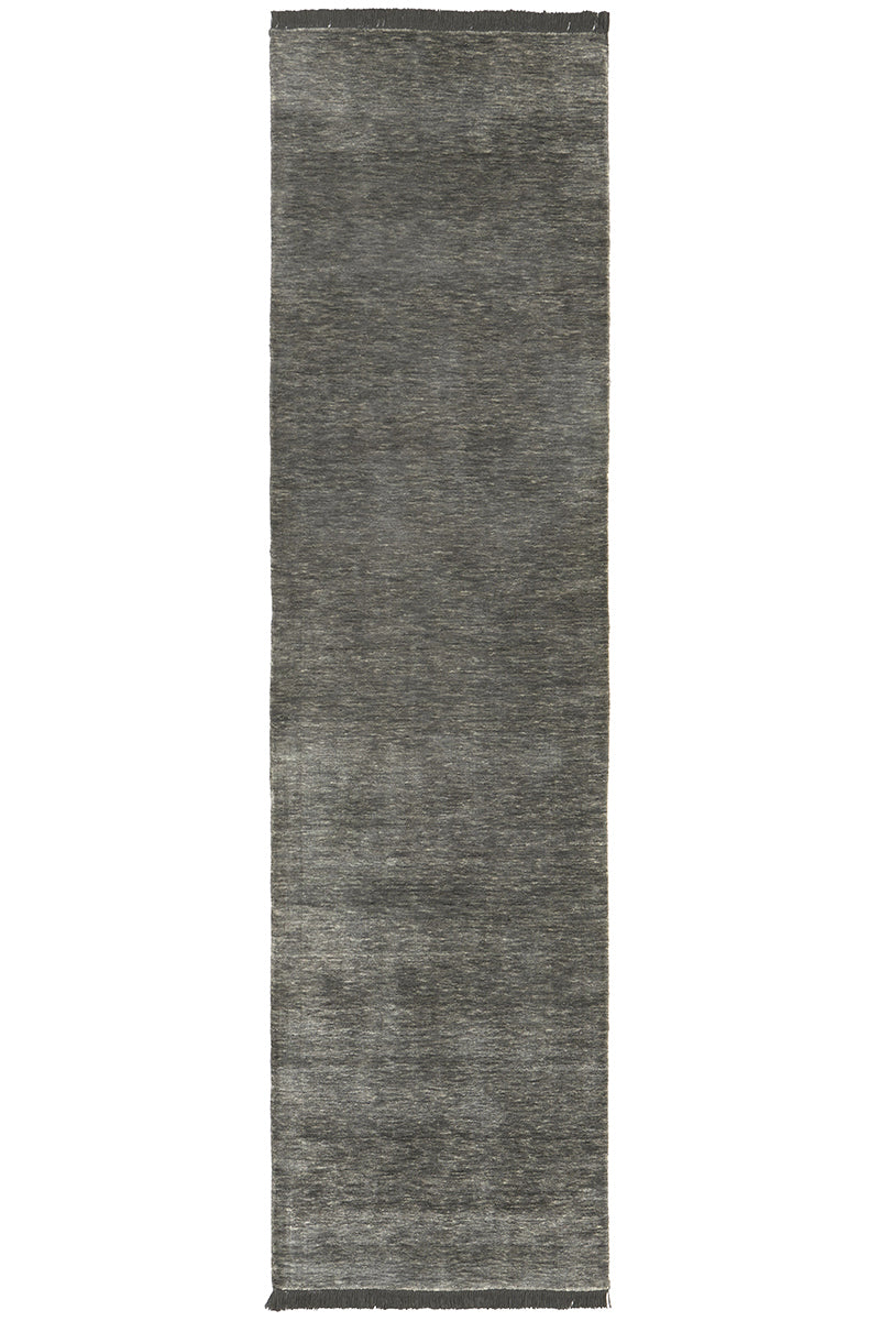 Hand-Loomed Seal Grey Tassel Wool Rug