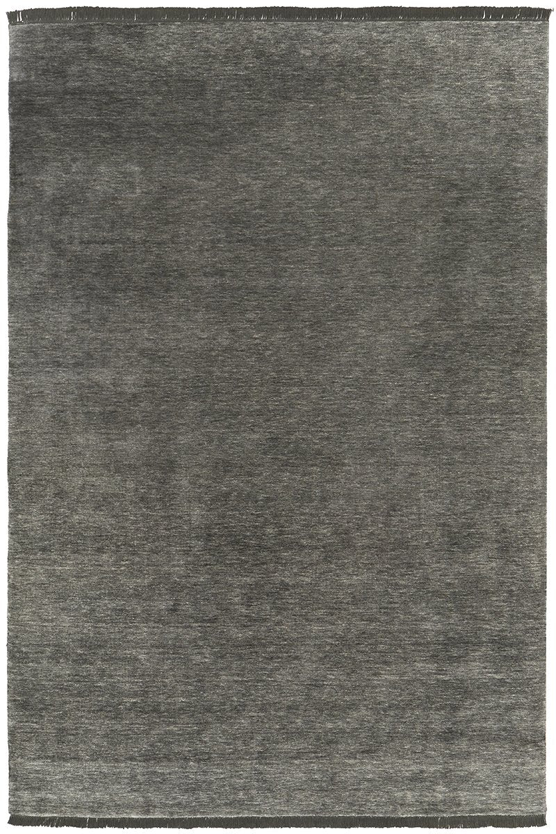 Hand-Loomed Seal Grey Tassel Wool Rug