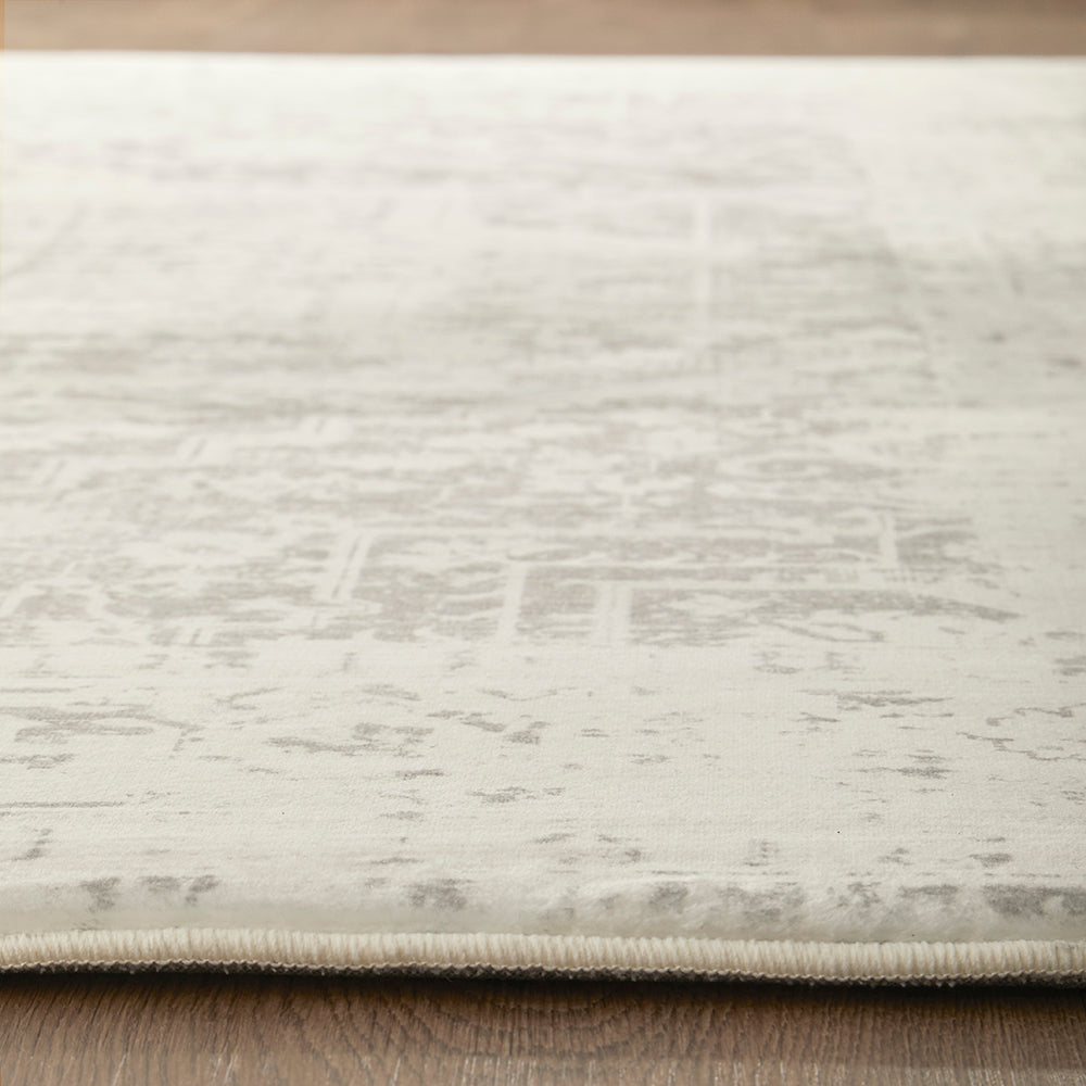 Silver Medallion Memory Foam Rug