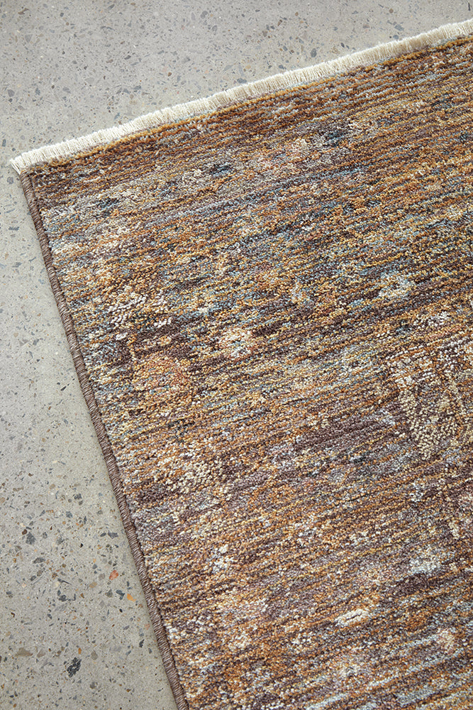Rustic Floral Fringed Rug
