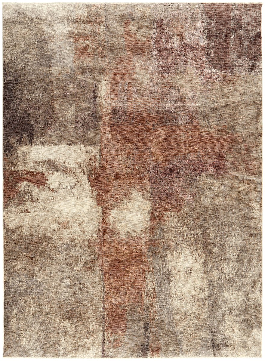 Darren Palmer Sunset Drift Rust Transitional Fringed Rug