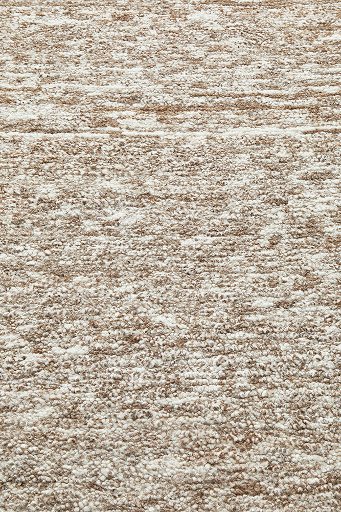 Terra Brown Wool Fringe Rug