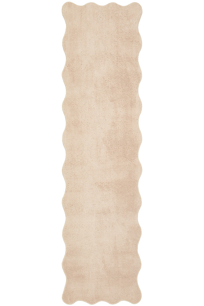Waveform Beige Washable Rug