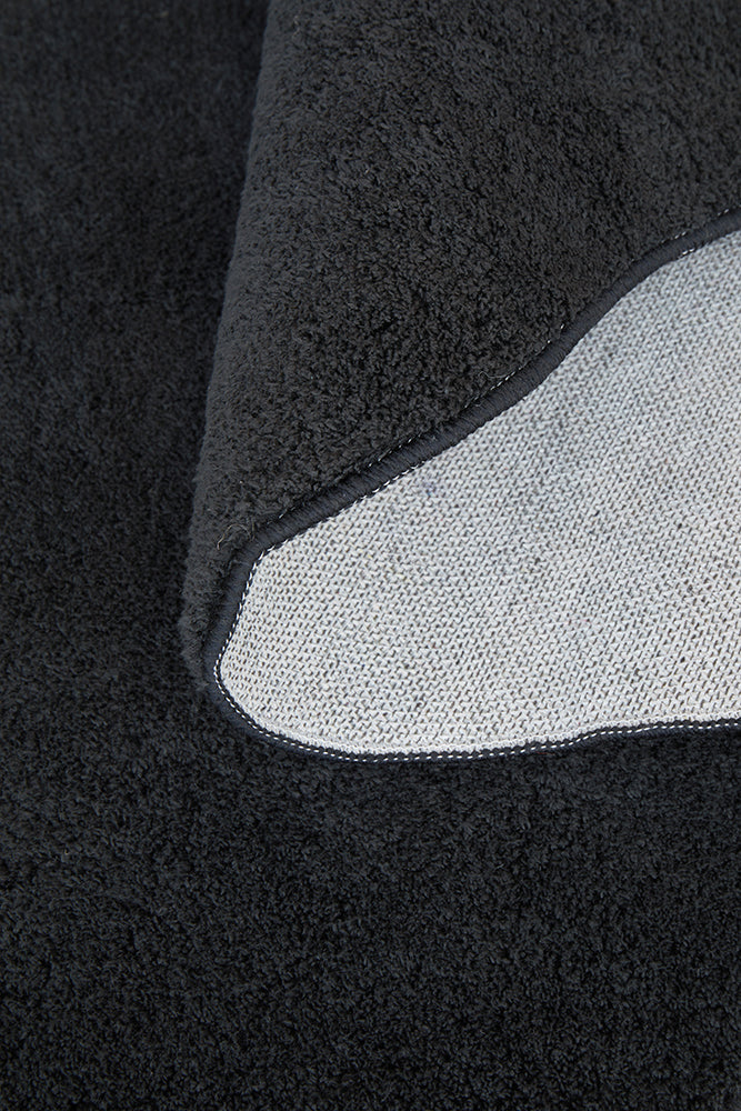 Waveform Black Washable Rug