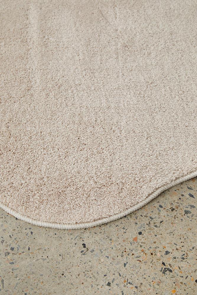 Waveform Beige Washable Rug