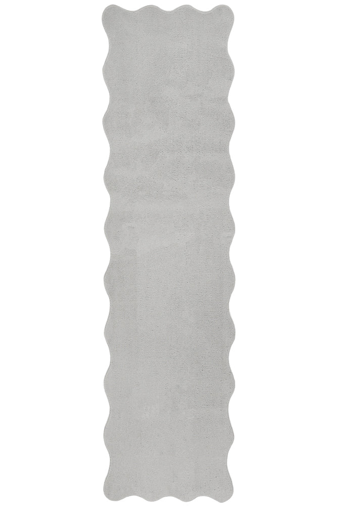 Waveform Silver Washable Rug