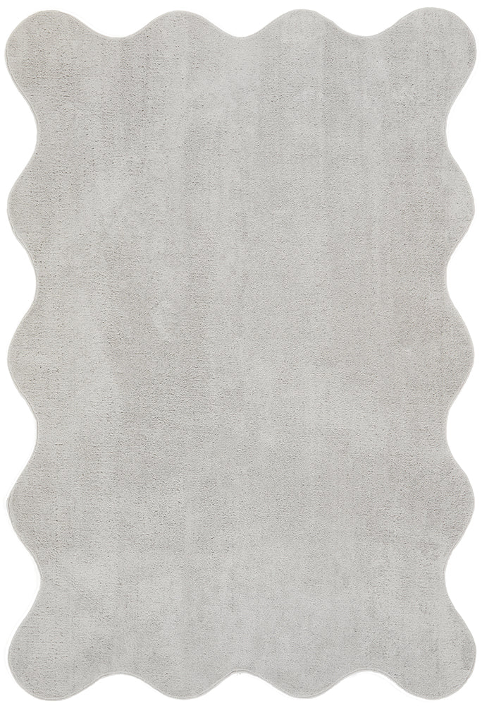 Waveform Silver Washable Rug