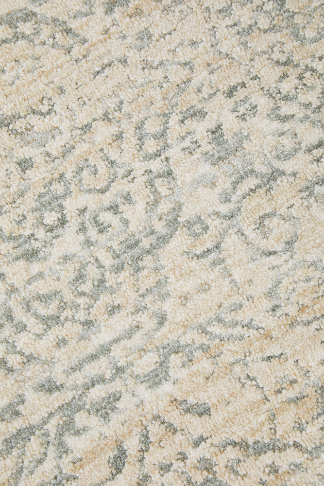 Emma Blomfield Veil Blue Rug – Ivory Lace Motif