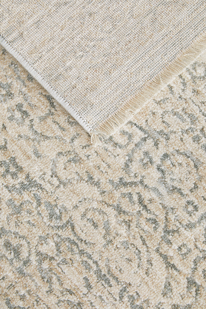 Emma Blomfield Veil Blue Rug – Ivory Lace Motif