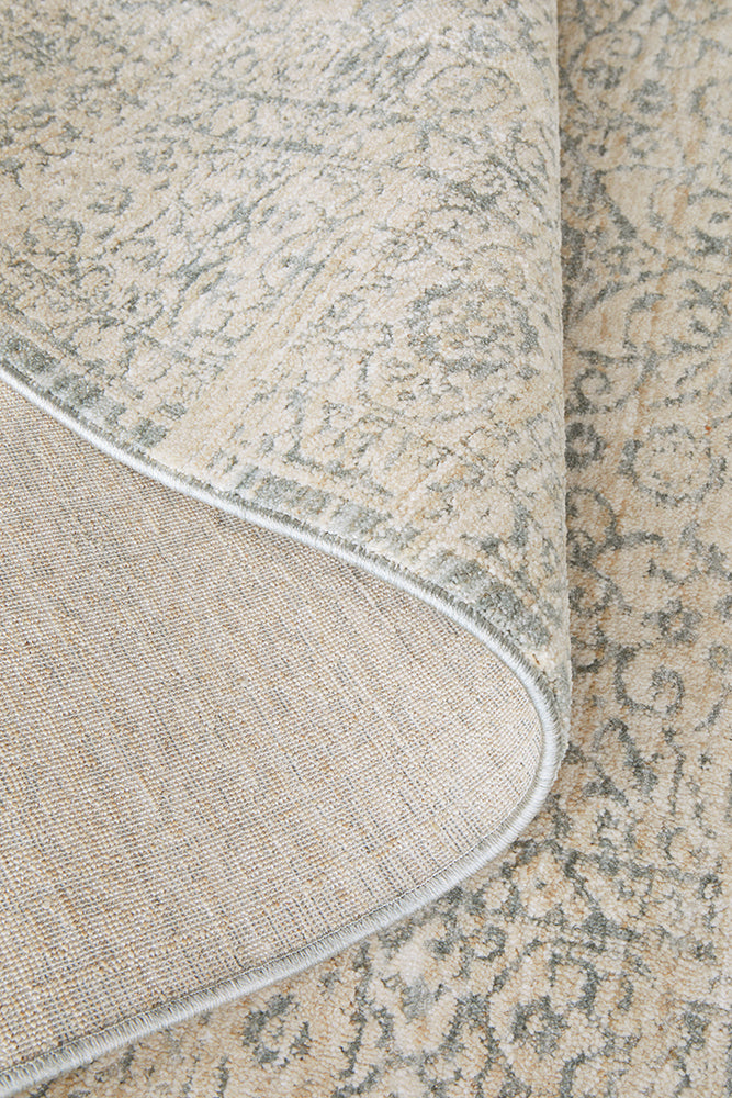 Emma Blomfield Veil Blue Rug – Ivory Lace Motif