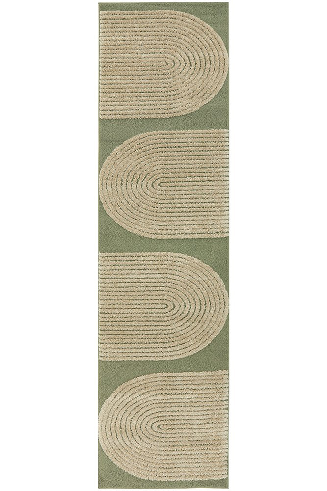 Astria Cream and Green Texture Rug