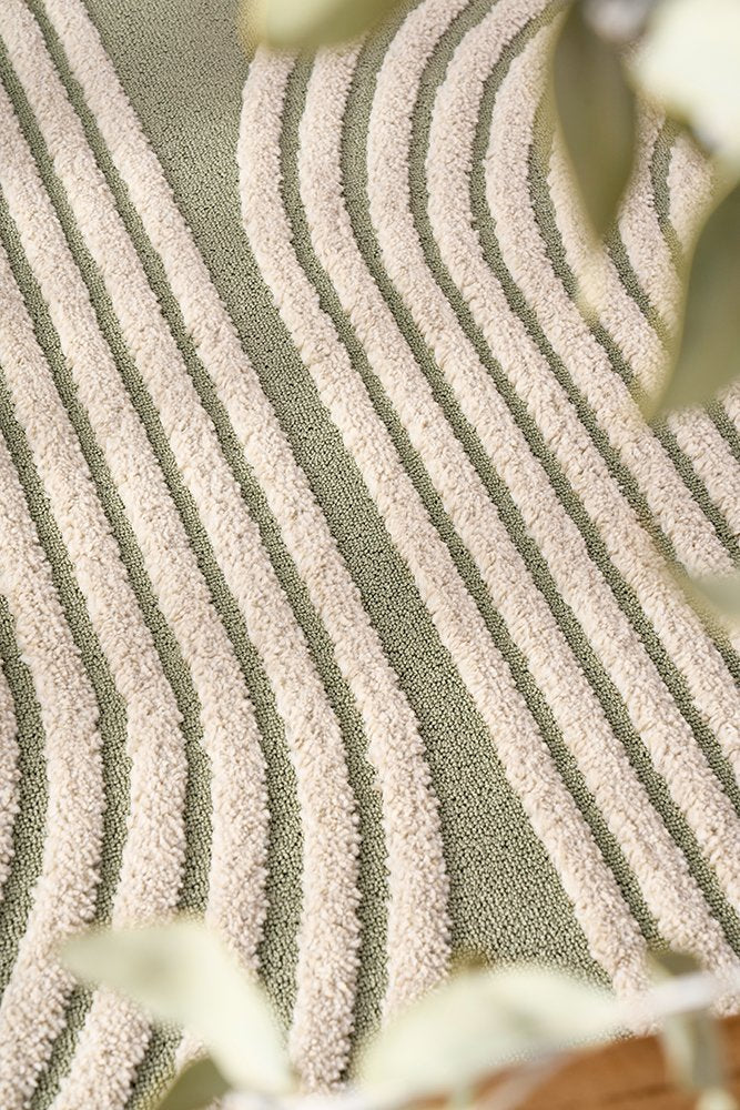 Astria Cream and Green Texture Rug