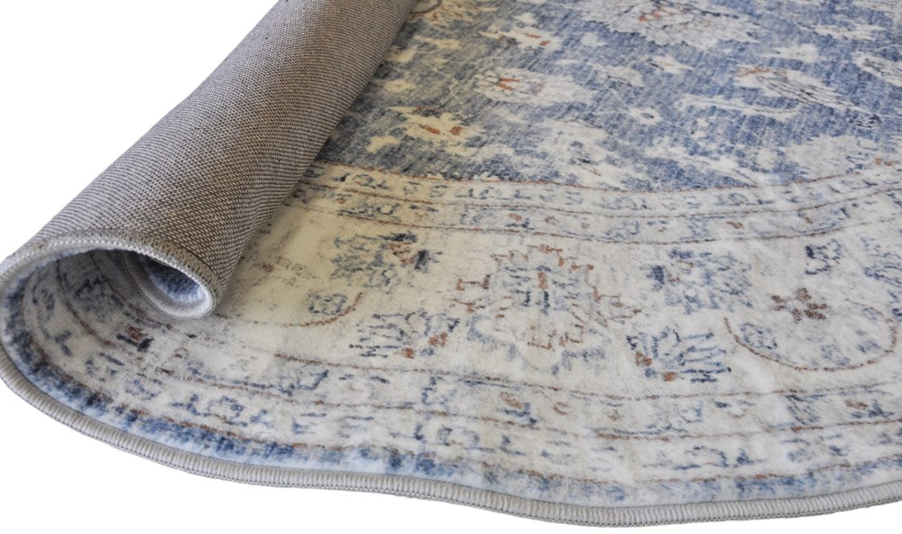Verve Floral Blue Round Rug
