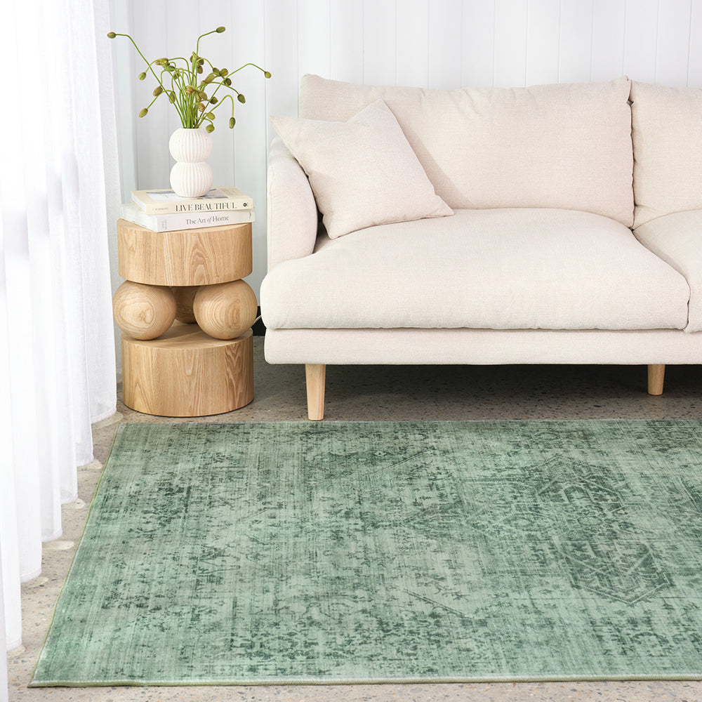 Emerald Green Washable Rug