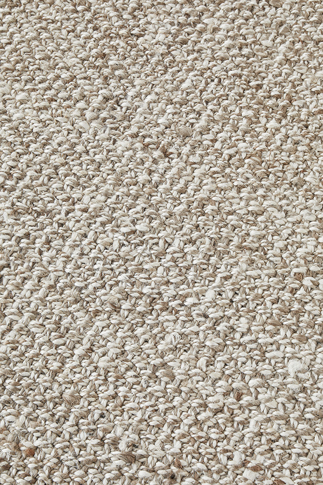 Mallow Silver Jute Fringed Rug