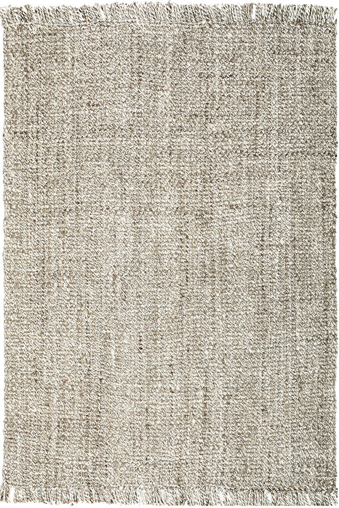 Mallow Silver Jute Fringed Rug