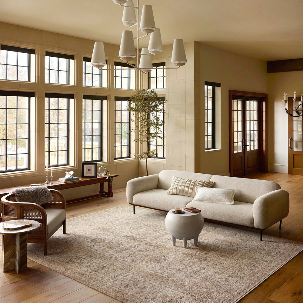 Ivory Navajo Vintage Look Very Thin Rug